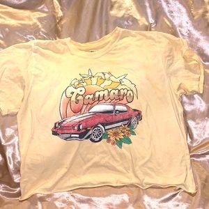 Yellow Summer Camaro Graphic Crop Tee